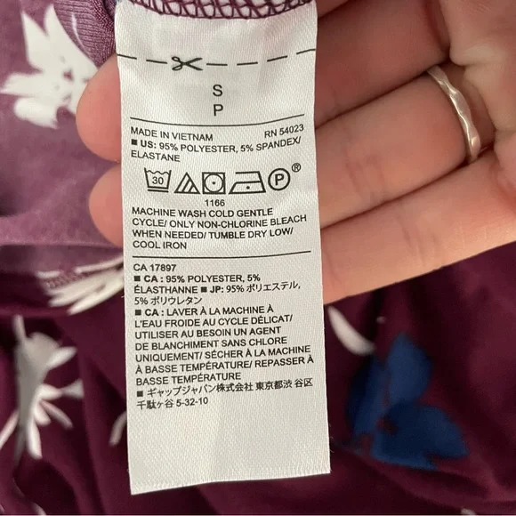 Banana Republic Multicolored Floral V-Neck Short Sleeve Pullover Midi Dress - Picture 7 of 7